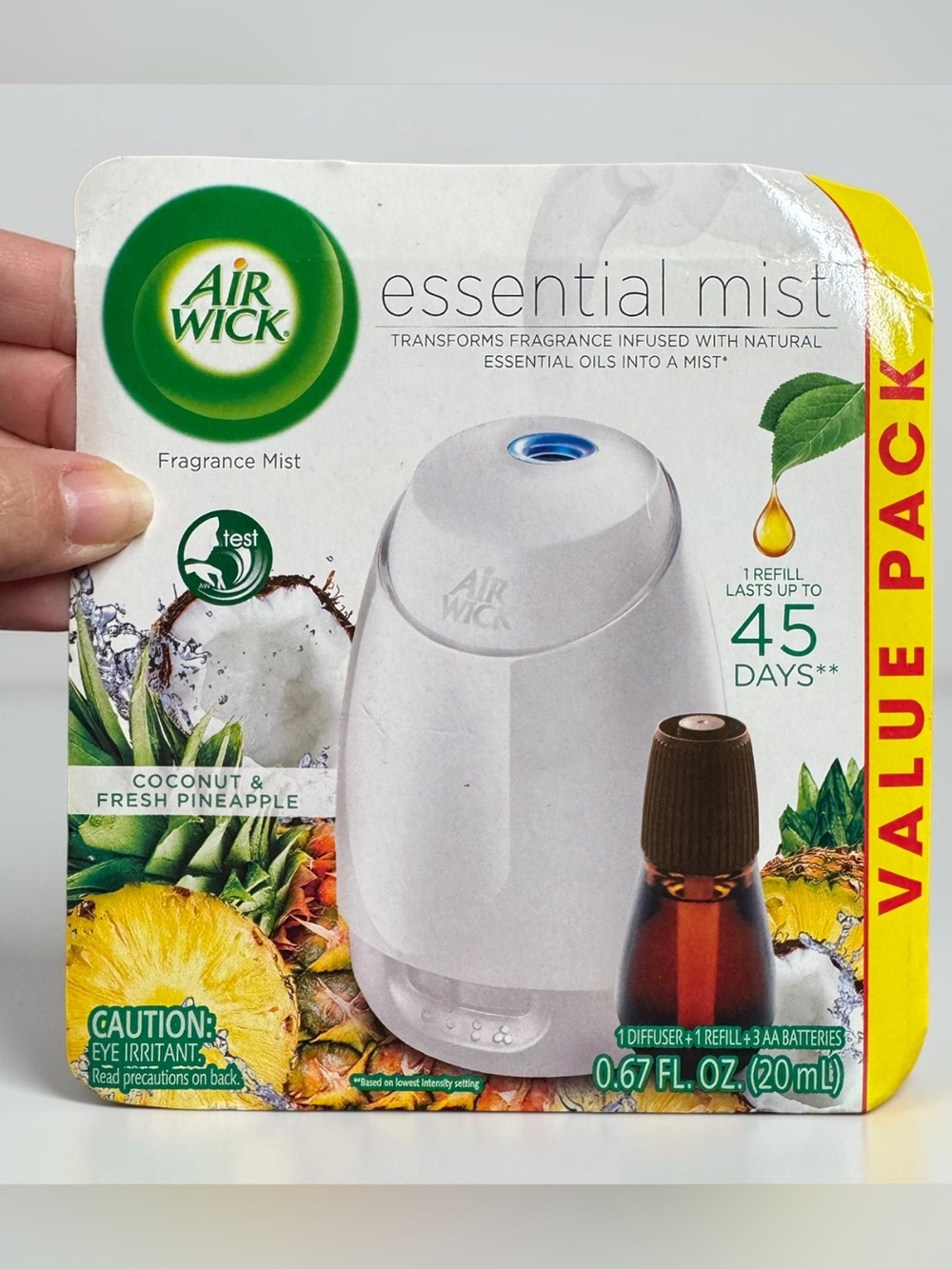 Air Wick Essential Mist Diffuser Coconut Pineapple Starter Kit NEW